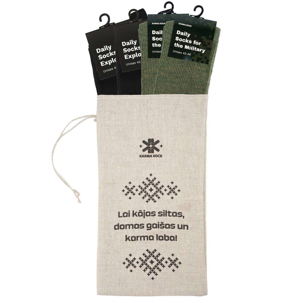 4 x Zeķu dāvanu komplekts Military + Explorer